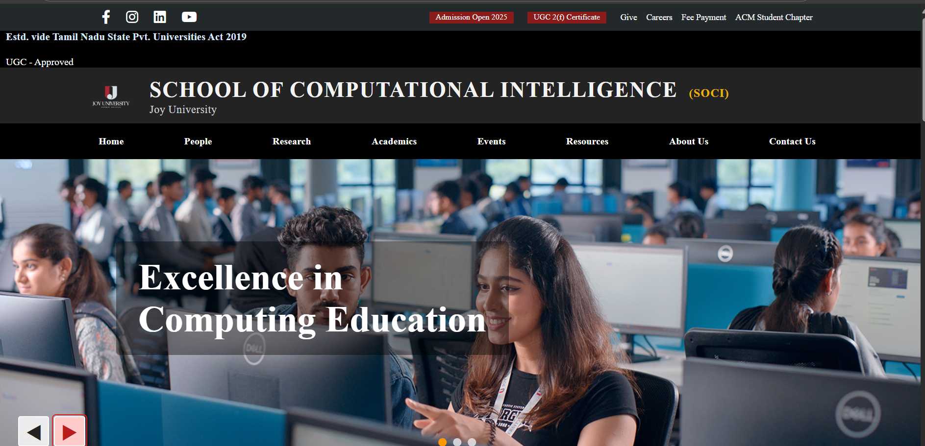 SOCI Website Screenshot